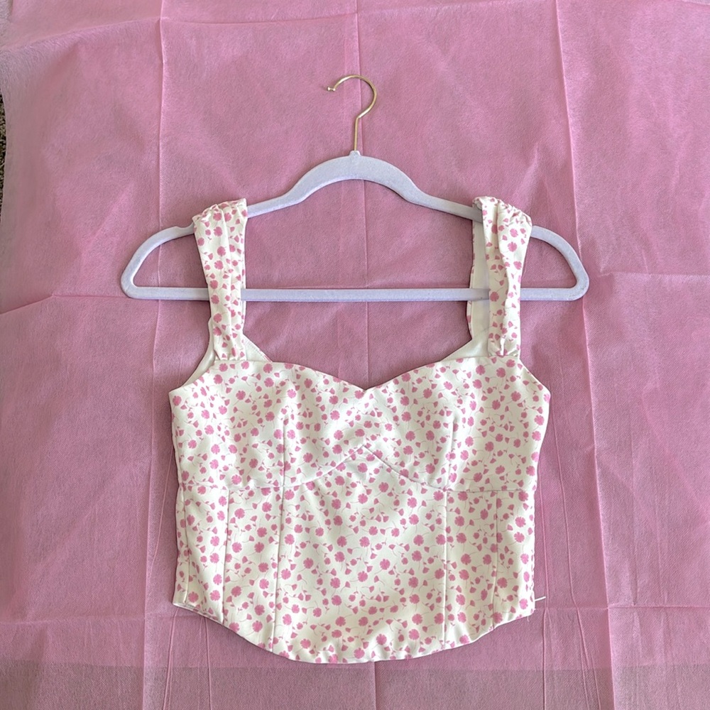 Tiger mist corset zip up crop top